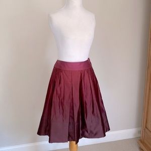 Ann Taylor Cranberry Ombré Silk Blend A-Line Skirt with Side Pockets Size 10